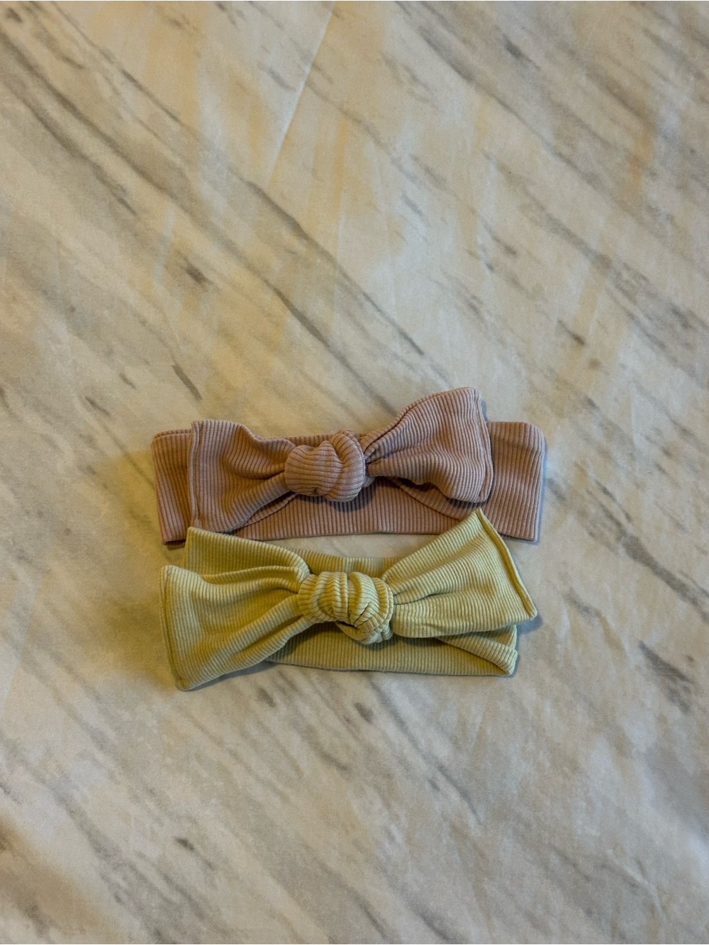 Kate Quinn Ribbed Bow Headbands in Pink and Yellow